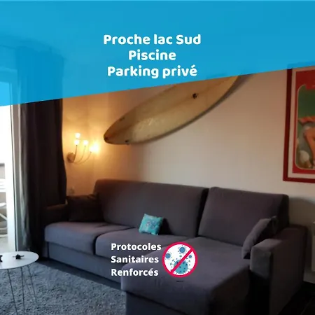 Apartment Capitaine Nemo T2 4pers, Piscine, Parking Prive, Lits Faits, Serviettes De Toilette Biscarrosse